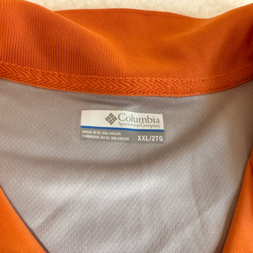 NWT Columbia Men's Orange Polo Shirt - Picture 2 of 4